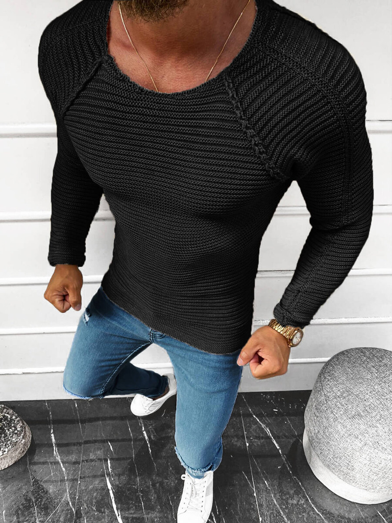 Sweter męski czarny OZONEE L/1442