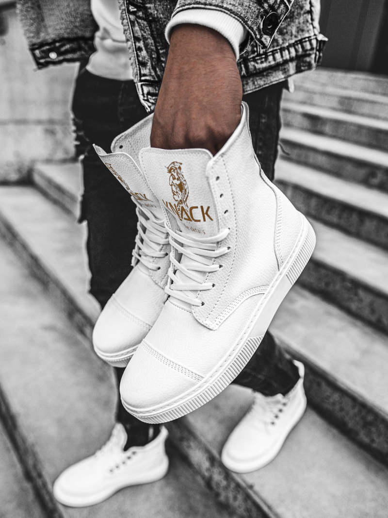 Sneakersy wysokie białe OZONEE KN/022