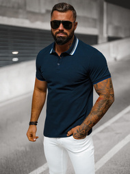 Футболка Поло Чоловіча Tемно-Cиня OZONEE O/DA719