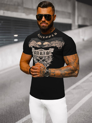 T-shirt męski slim fit czarny OZONEE NB/MT3054Z
