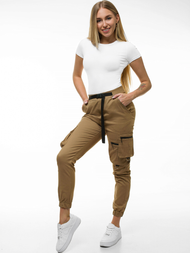 Spodnie damskie chino joggery camelowe OZONEE O/8060