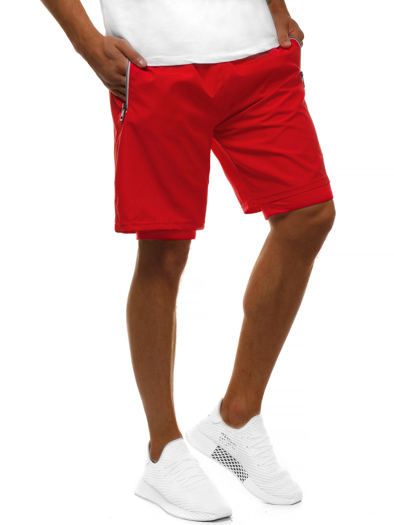 Spodenki dresowe męskie czerwone OZONEE O/11127