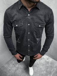 Сорочка чоловіча Чорна OZONEE O/5812Z