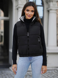 Kamizelka damska pikowana czarna OZONEE JS/16M9092/392