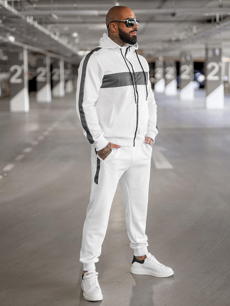 Komplet dresowy męski biały OZONEE JS/8C8115/1Z