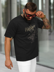 T-shirt męski loose fit czarny OZONEE O/YN2/631