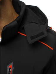 Kurtka męska softshell czarno-pomarańczowa OZONEE GE/12259