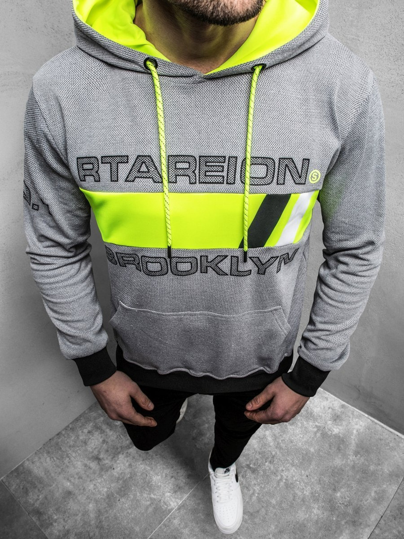 Bluza z kapturem męska szara OZONEE JS/DD20131Z