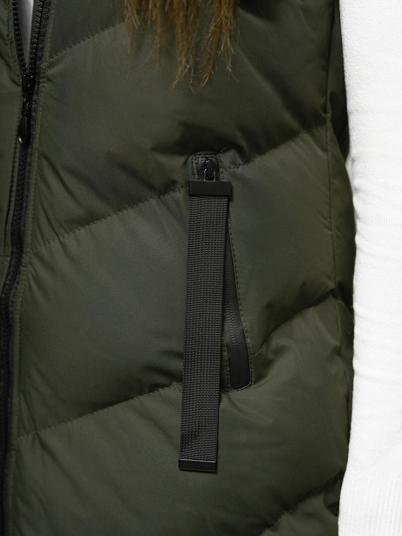 Стьобаний жіночий жилет Зелена OZONEE JS/M787/136