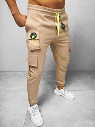 Spodnie męskie chino jogger beżowe OZONEE O/CP149