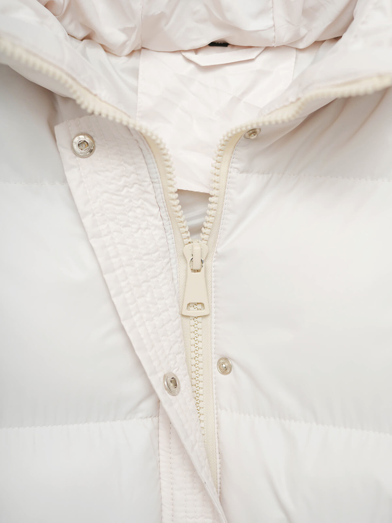 Płaszcz zimowy damski pikowany ecru OZONEE JS/5M3253/281