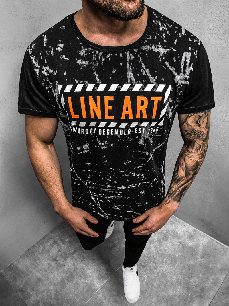 T-Shirt męski czarny OZONEE JS/KS2029Z