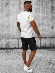 Komplet dresowy męski biało-czarny OZONEE O/HM757Z