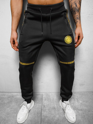 Spodnie dresowe męskie czarno-złote OZONEE O/HM665