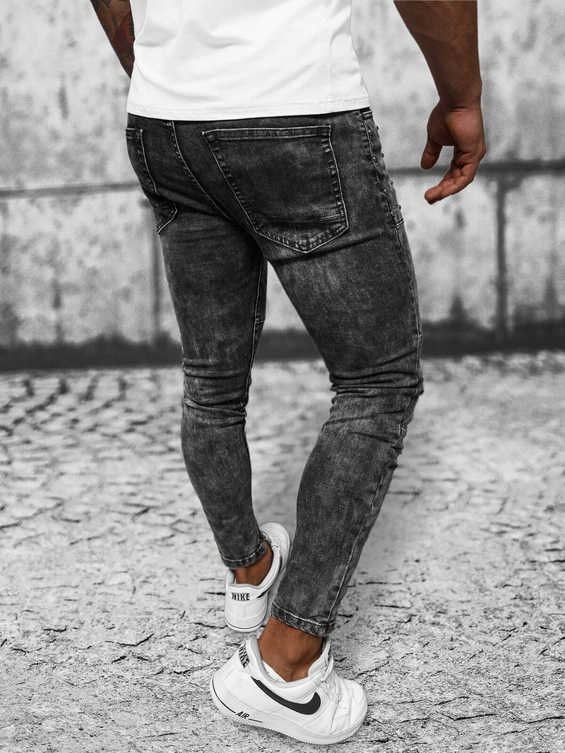 Spodnie jeansowe męskie grafitowe OZONEE DR/TF216