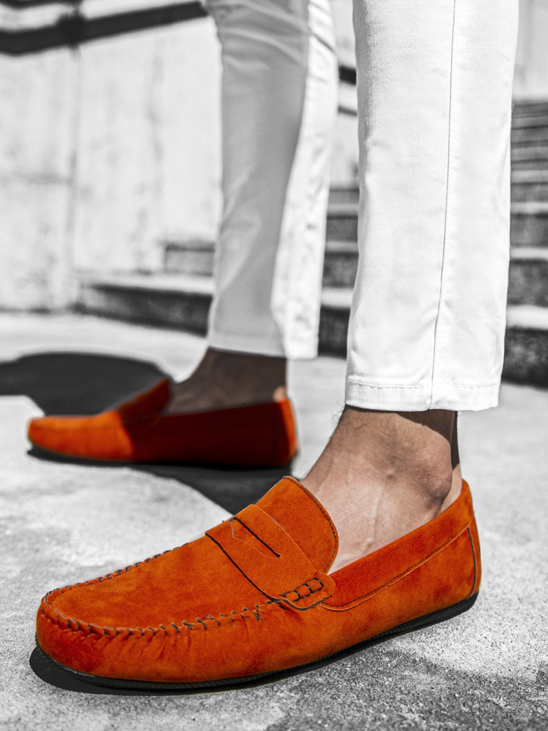 Buty męskie slip on pomarańczowe t/125