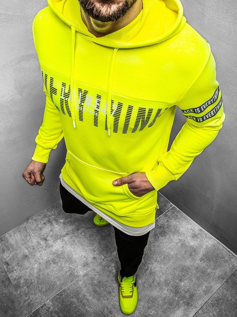 Толстовка з капюшоном чоловіча Жовта-неон OZONEE MACH/3123Z