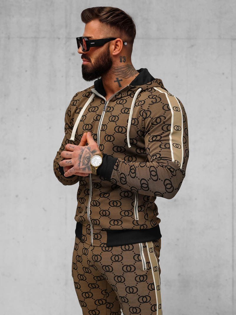 Спортивний костюм чоловічій Темно-Бежевi OZONEE O/FF5053AB