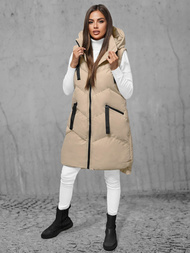 Стьобаний жіночий жилет Бежева OZONEE JS/M788/62Z