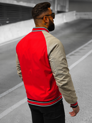 Kurtka męska bomberka czerwona OZONEE JS/84M3011/270