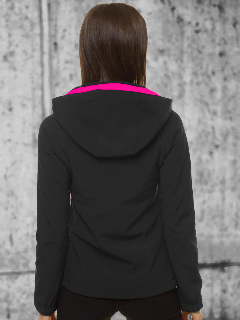 Kurtka softshell damska z kapturem czarna OZONEE JS/HH027/1