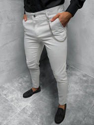 Spodnie męskie chino materiałowe szare OZONEE DJ/5564