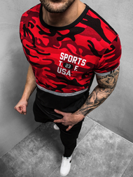 T-Shirt męski czerwony OZONEE JS/SS10982Z