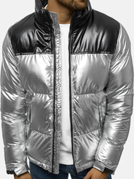 Kurtka zimowa męska pikowana srebrna OZONEE JB/JP1188/2