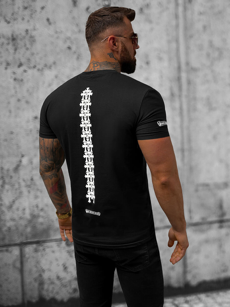 T-shirt męski slim fit czarny OZONEE NB/MT3044