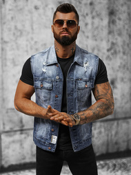 Безрукавка джинсова куртка Синя OZONEE NB/MJ539B