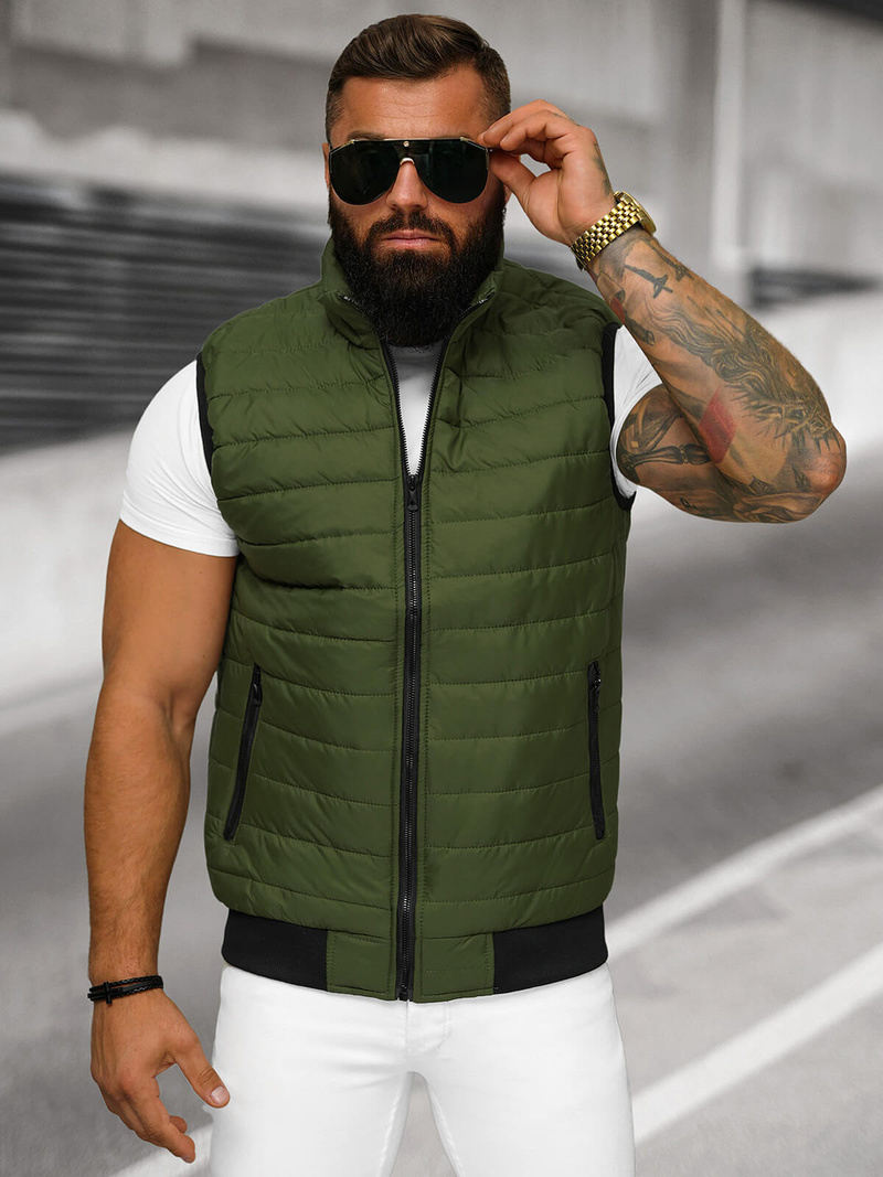 Безрукавка чоловіча Зелена OZONEE JS/MY77Z