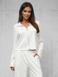 Komplet dresowy damski dwuczęściowy biały OZONEE O/XYS3230