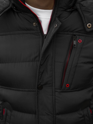 Kurtka zimowa męska pikowana czarna OZONEE JB/JP1185Z