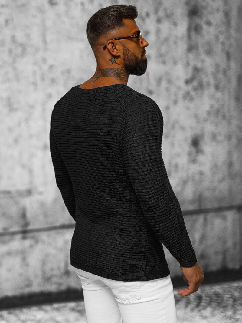 Sweter męski czarny OZONEE L/1442Z
