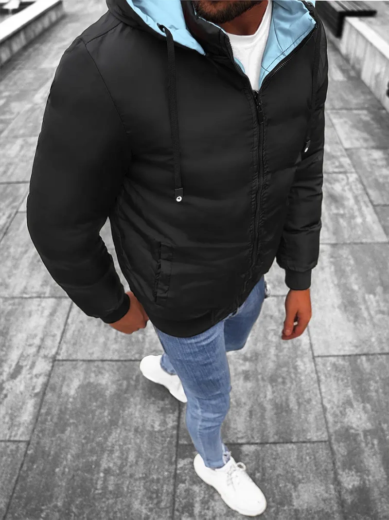 Kurtka zimowa męska dwustronna jasno-niebiesko/granatowa OZONEE JS/M760/105