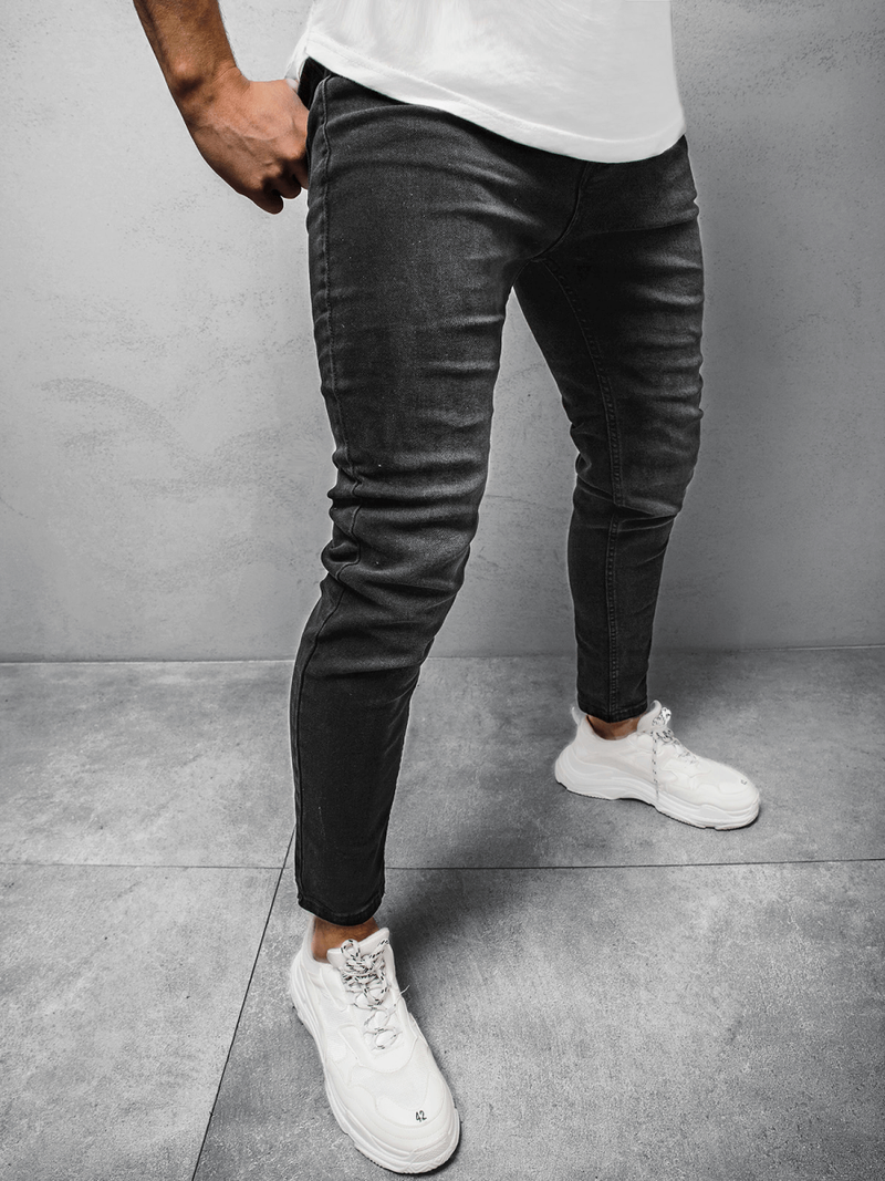 Spodnie jeansowe męskie czarne OZONEE DP/696/3