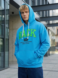 Bluza z kapturem męska niebieska OZONEE O/TT30513Z