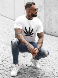 T-Shirt męski biały OZONEE O/BL2261Z