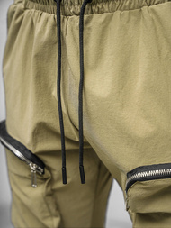 Spodnie męskie chino joggery ciemno-beżowe OZONEE O/PS5513