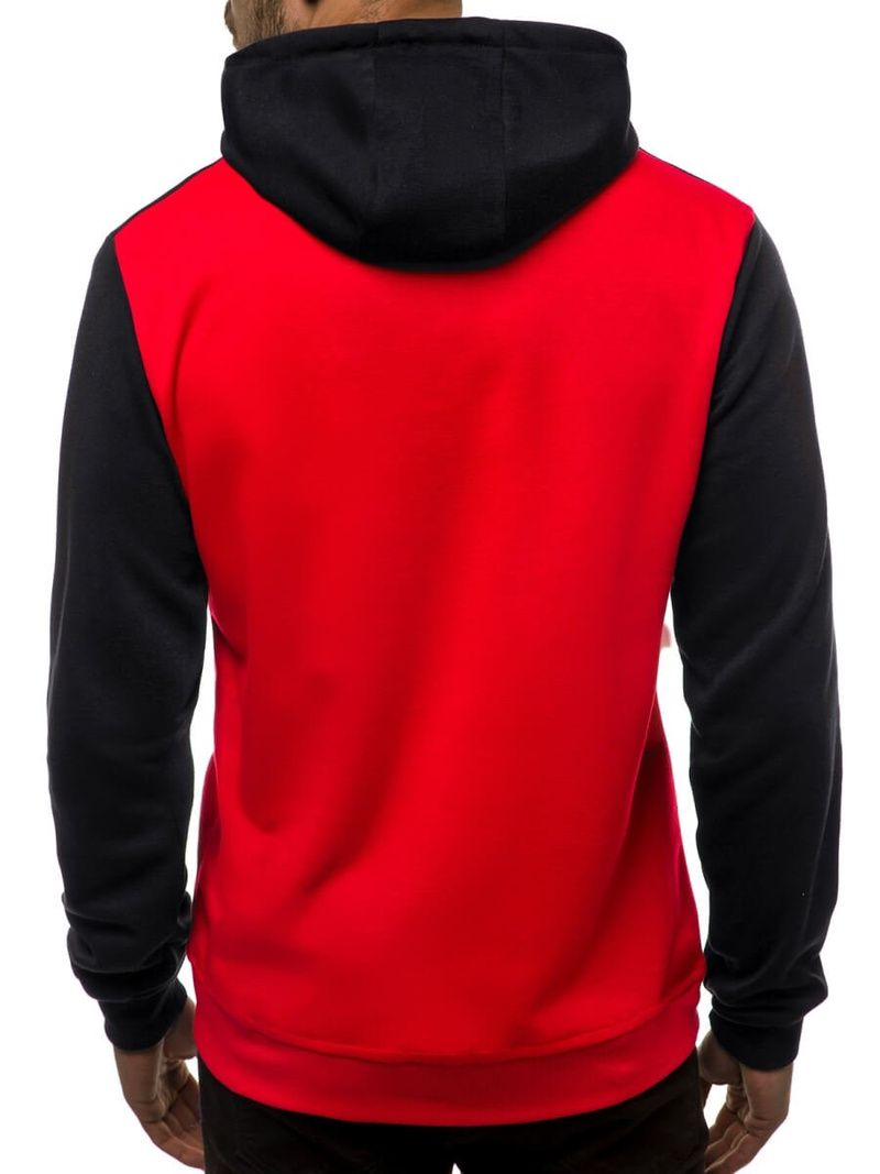 Bluza z kapturem męska czerwona OZONEE JS/JZ11059