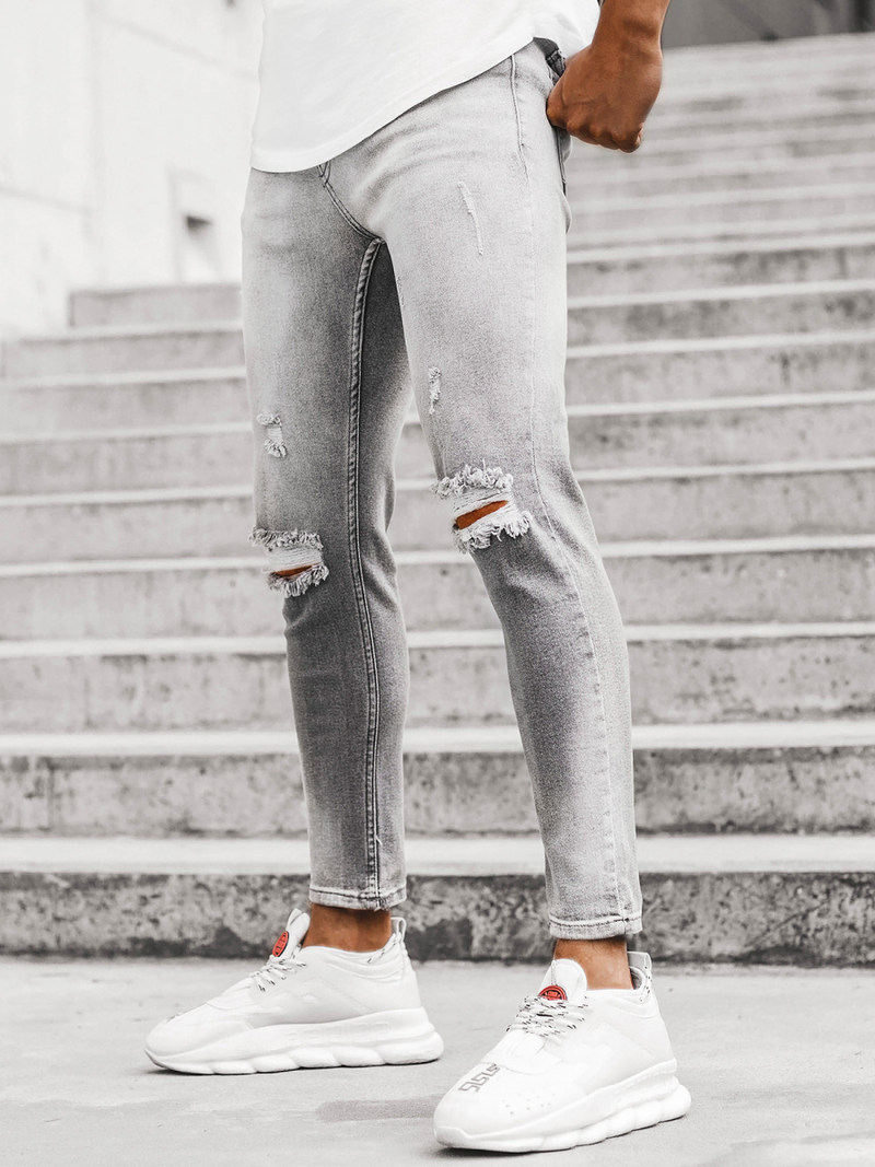 Spodnie jeansowe męskie szare OZONEE DP/587