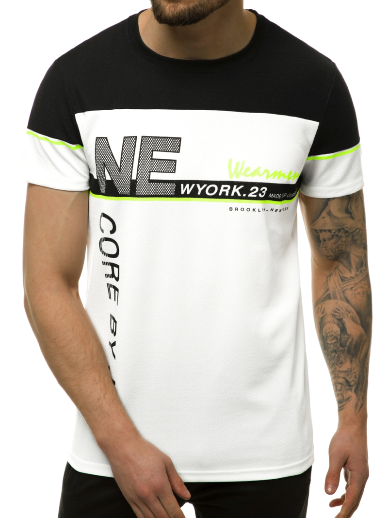 T-Shirt męski biały OZONEE JS/SS11002Z