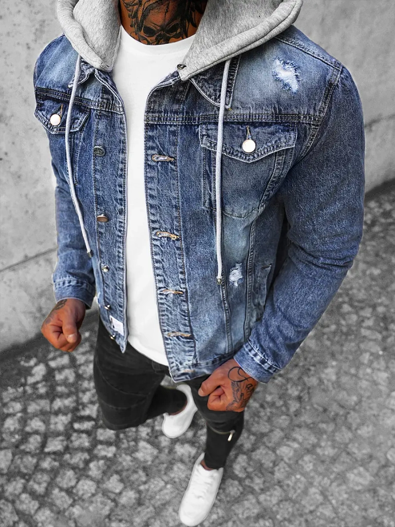 Чоловіча джинсова куртка Синя OZONEE NB/MJ505BZ