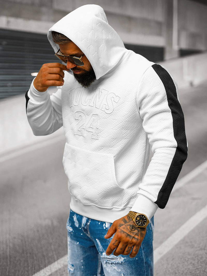 Толстовка чоловіча біла OZONEE JS/3B579