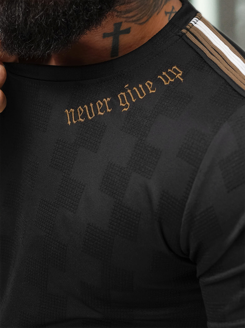 T-shirt męski slim fit czarny OZONEE O/QS11621