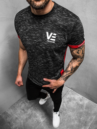 T-Shirt męski czarny OZONEE JS/SS11123Z