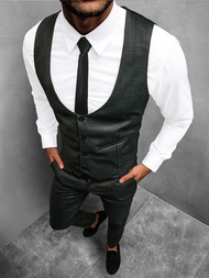 Komplet męski - kamizelka I spodnie chino khaki OZONEE DJ/5615