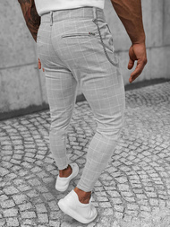 Spodnie męskie chino materiałowe szare OZONEE DJ/550171
