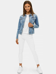 Жіноча джинсова куртка Синя OZONEE O/WL2133