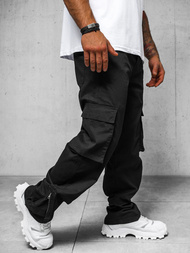 Spodnie męskie cargo wide leg czarne OZONEE O/G3016Z